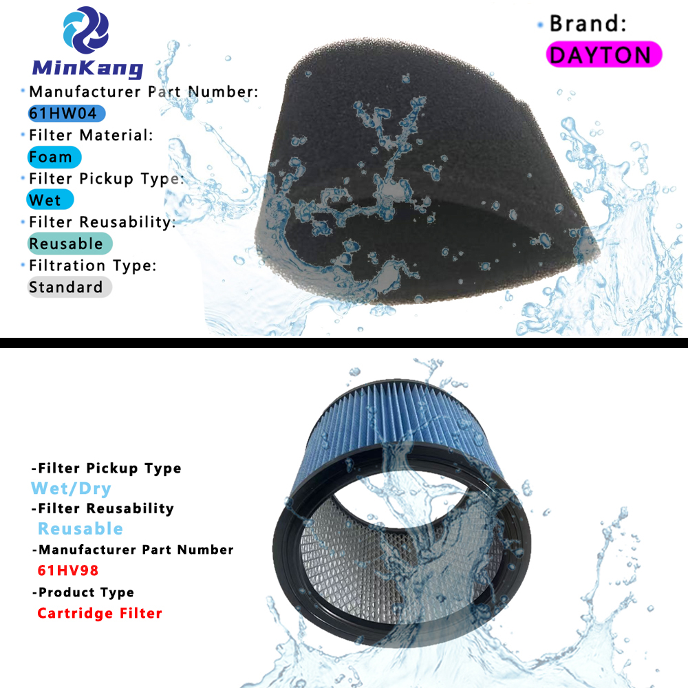 Cartridge vacuum HEPA wet foam Sleeve filter replacement for Dayton cleaning vacuum cleaner filter in china