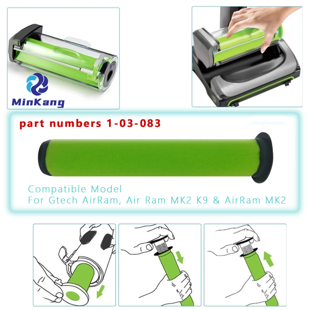  Premium Washable Replacement 1-03-083 Cone Stick Filter forGtech AirRam Mk2 & Mk2 K9 Vacuum Cleaner parts
